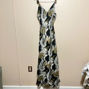 12th Tribe Black, Gray, and Gold Maxi Dress